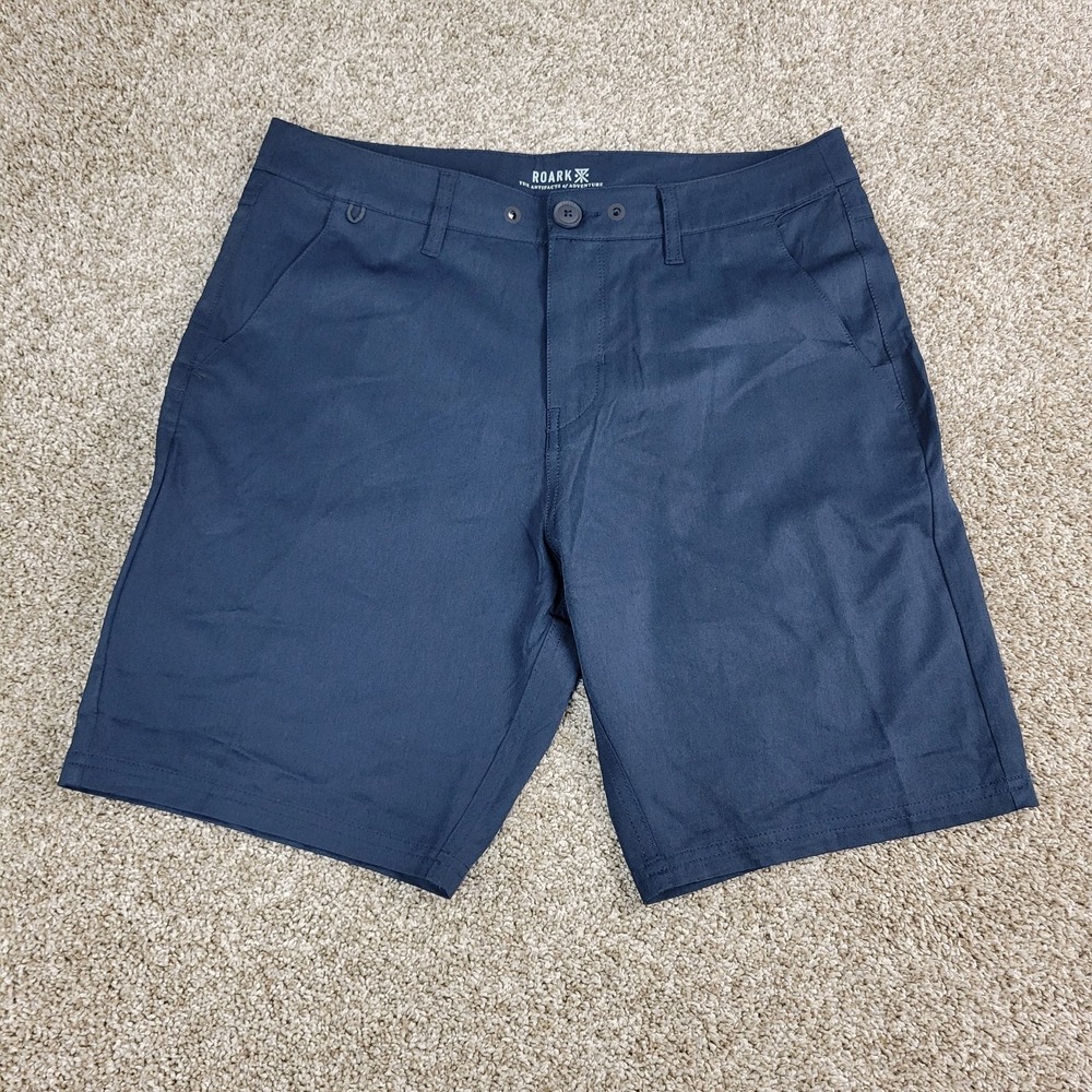 Roark Mens 32 Navy Performance Stretch Chino Shorts